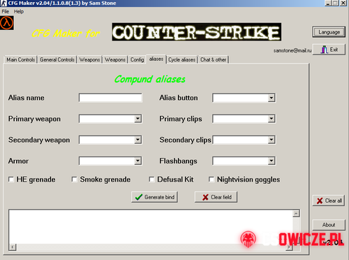 Więcej informacji o „CFG Maker v2.04 - kreator configu do counter strike 1.6”