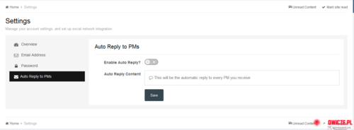 Więcej informacji o „Auto Reply to PMs”